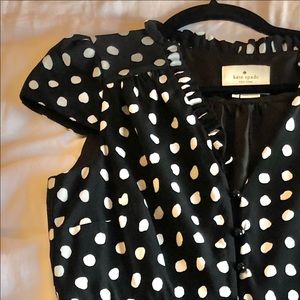 KATE SPADE black dress with white polka dots